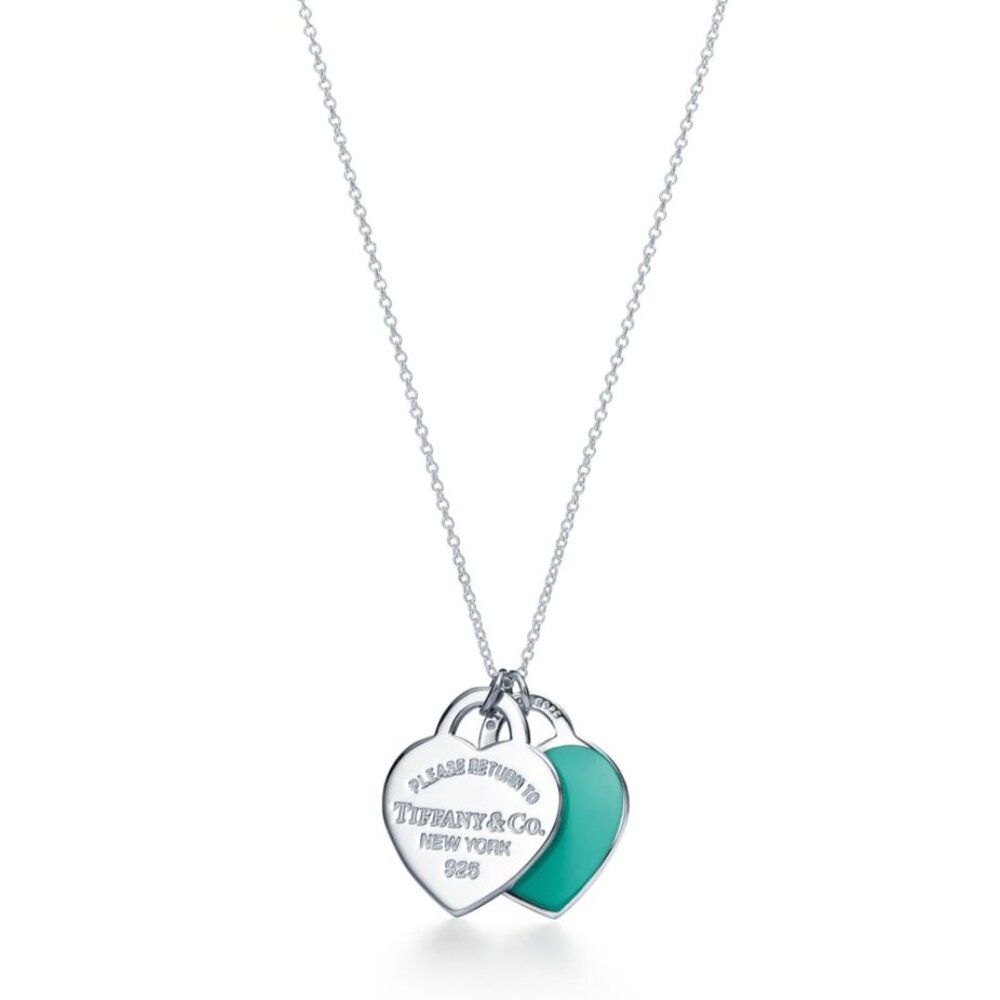 Tiffany & Co Necklace - Return to Tiffany Double Heart Tag Pendant in Silver